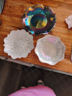 Metallic Silver Plate Metallic Gold Plate And Metallic Smokey Gray