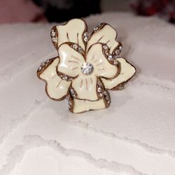Copper Ring Flower Statement Ring Size 6