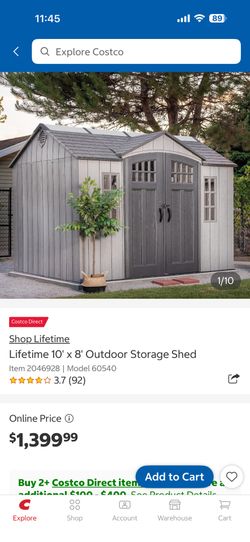 Lifetime 10' x 8' Outdoor Storage Shed