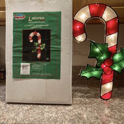 Vintage Christmas Candy Cane Lighted 