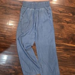 Womens Wide Leg Pull-On Jeans Size S
