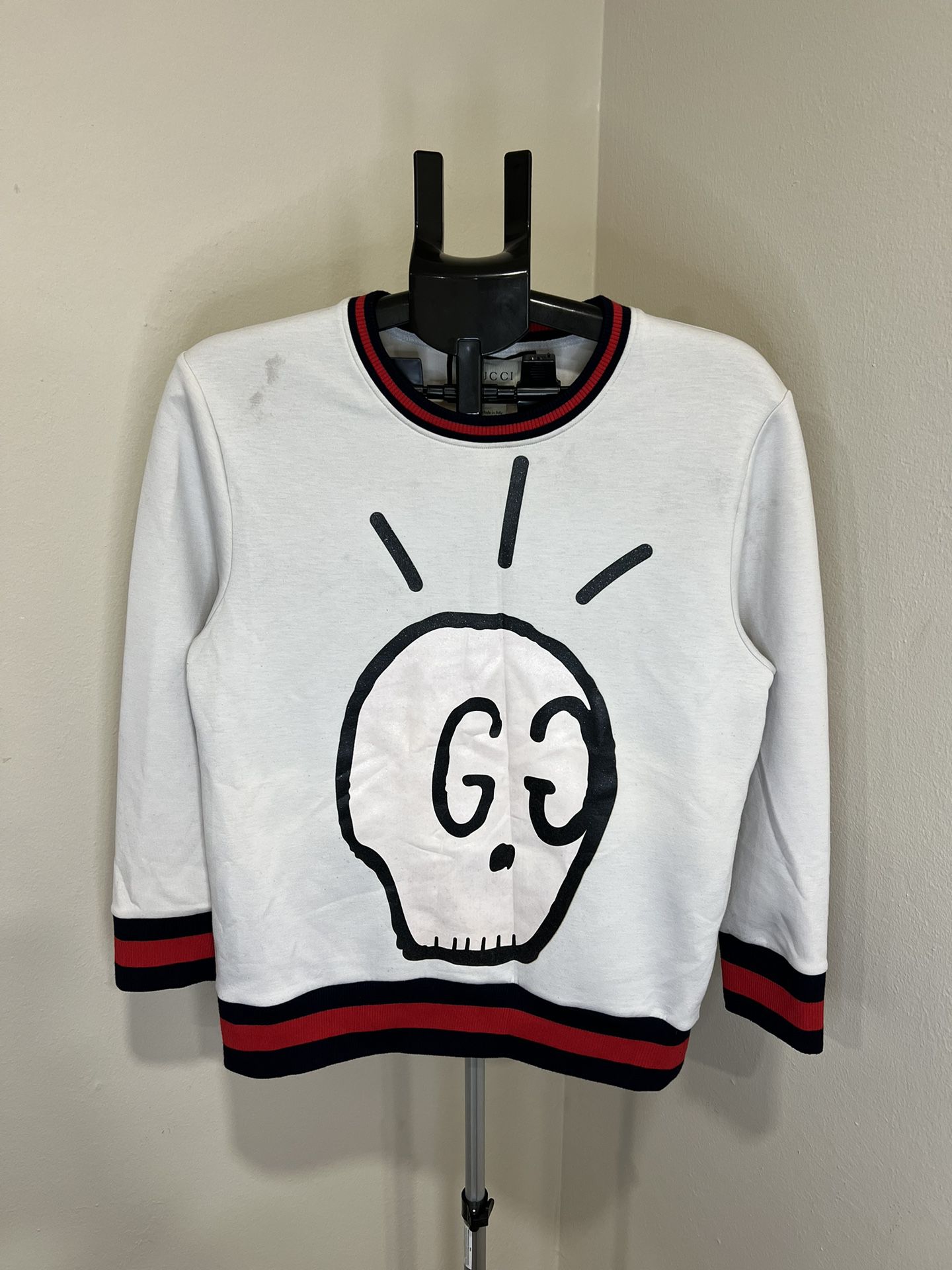 Gucci Ghost Sweater Large Sweatshirt Monogram Logo Crewneck