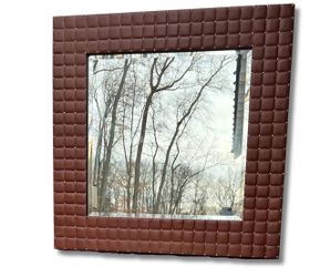 NY: Leather Framed Mirror