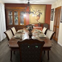 Wood dining Set With china cabinet (Price Firm)