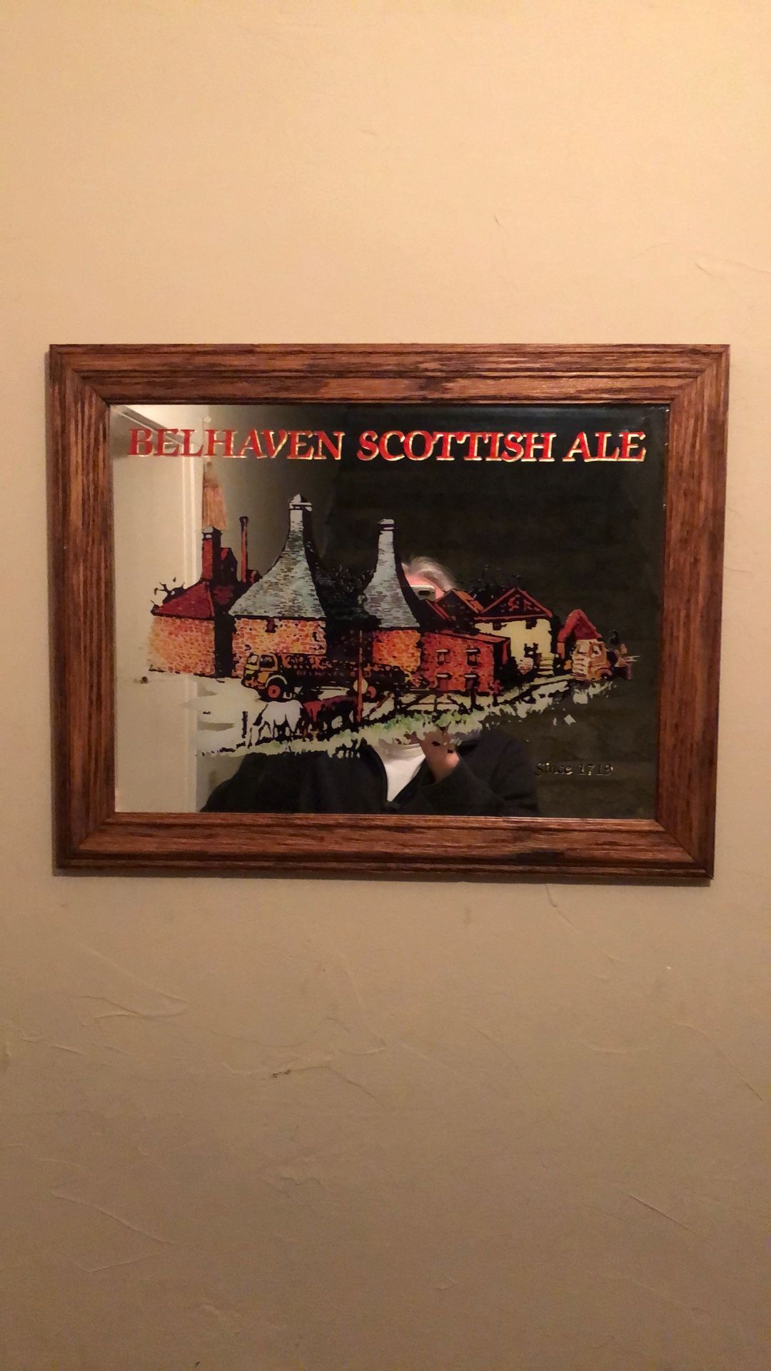 Vintage Belhaven Scottish Ale Beer Sign Mirror