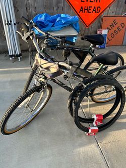 Two huffy mountain bikes