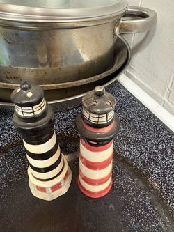 Vintage Ceramic Lighthouse Salt & Pepper Shakers