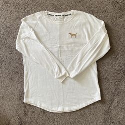 Victoria’s Secret PINK Sequin/Snowflake White Sweatshirt (M)