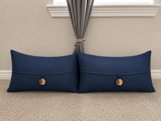 Navy Blue Pillows, Set of 2