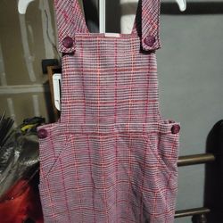 Girls Plaid Overall Skirt Dress 4T