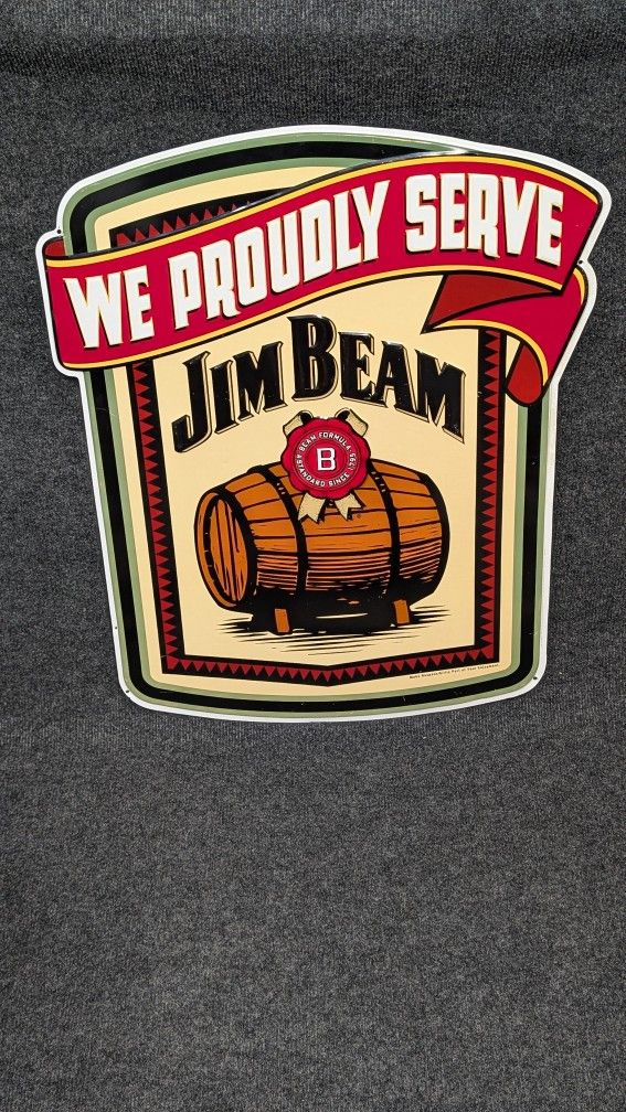 Vintage 1996 Jim Beam Tin Sign
