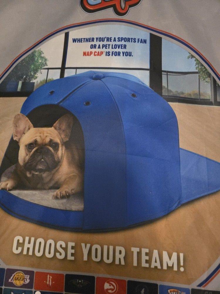 Nap Cap NBA Cat & Dog Bed, Detroit Pistons, Medium