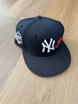 NY Yankees World Series Fitted Hat with Rose Embroidery