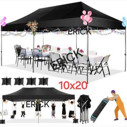 10x20 Heavy Duty Pop up Canopy Tent Easy Up Commercial Outdoor Canopy Wedding Party Tents for Parties All Season Wind Waterproof Gazebo