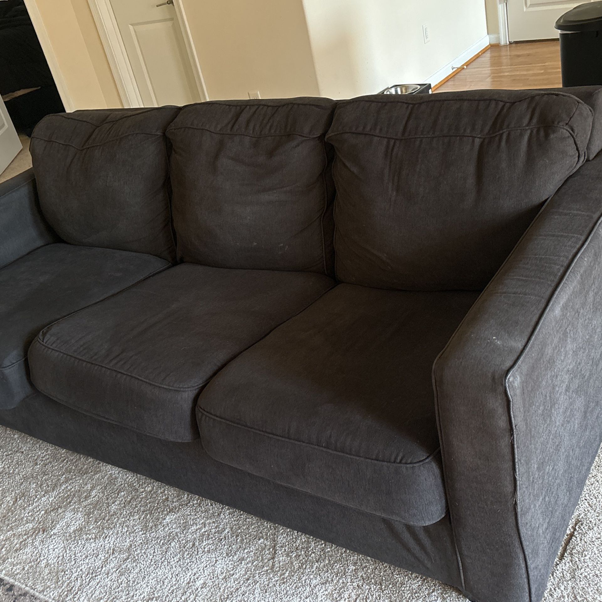 Small Comfy Dark Grey Couch