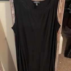R&M Richards Black A-Line Dress Sleeveless Sequin Trim Scoop Neck Women Size 22w like new smoke free