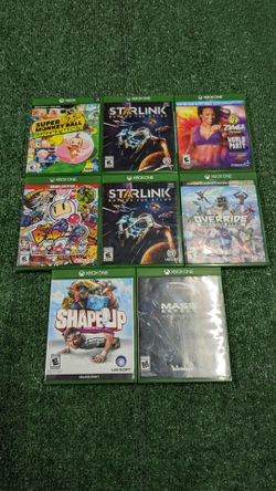 Xbox One Starlink Shape Up Super Monkey Ball Override Mass Effect Zumba Bomberman $40 for all 8 Games
Super Monkey Ball: $15
Starlink: Battle for Atla