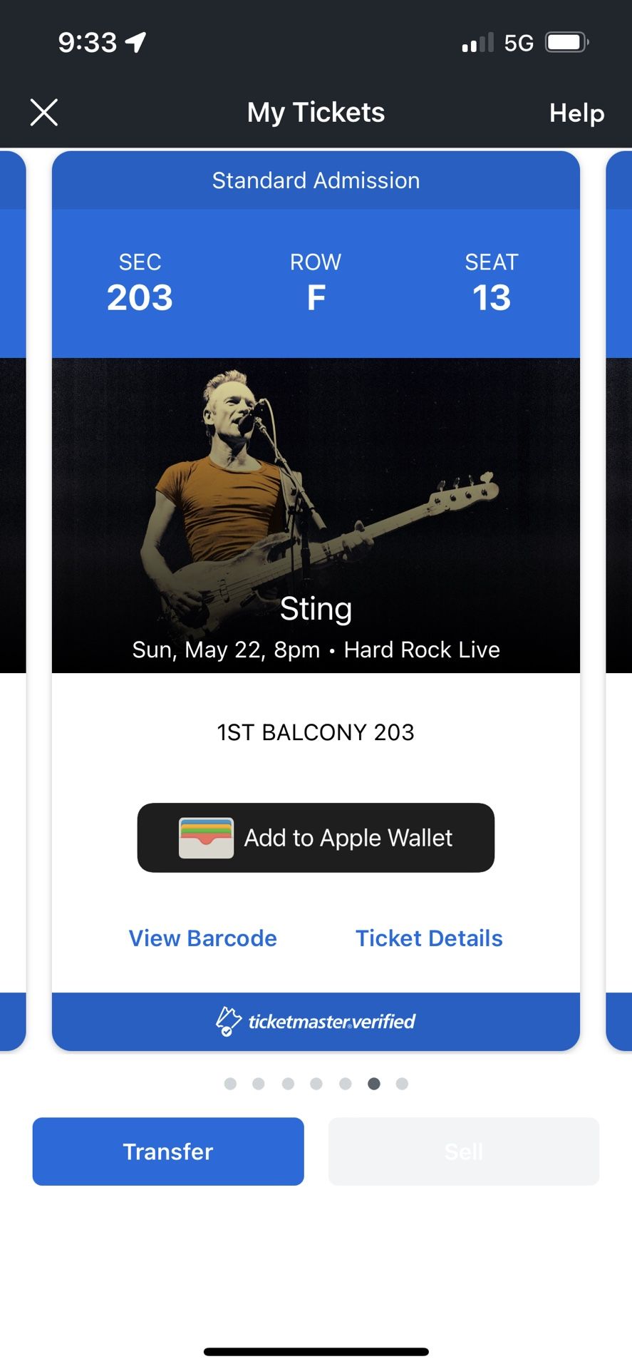 Sting @ Hard Rock Live - Sunday Night 