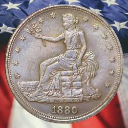 1880 Trade Dollar Silver Plated Novelty Coin - Circulated