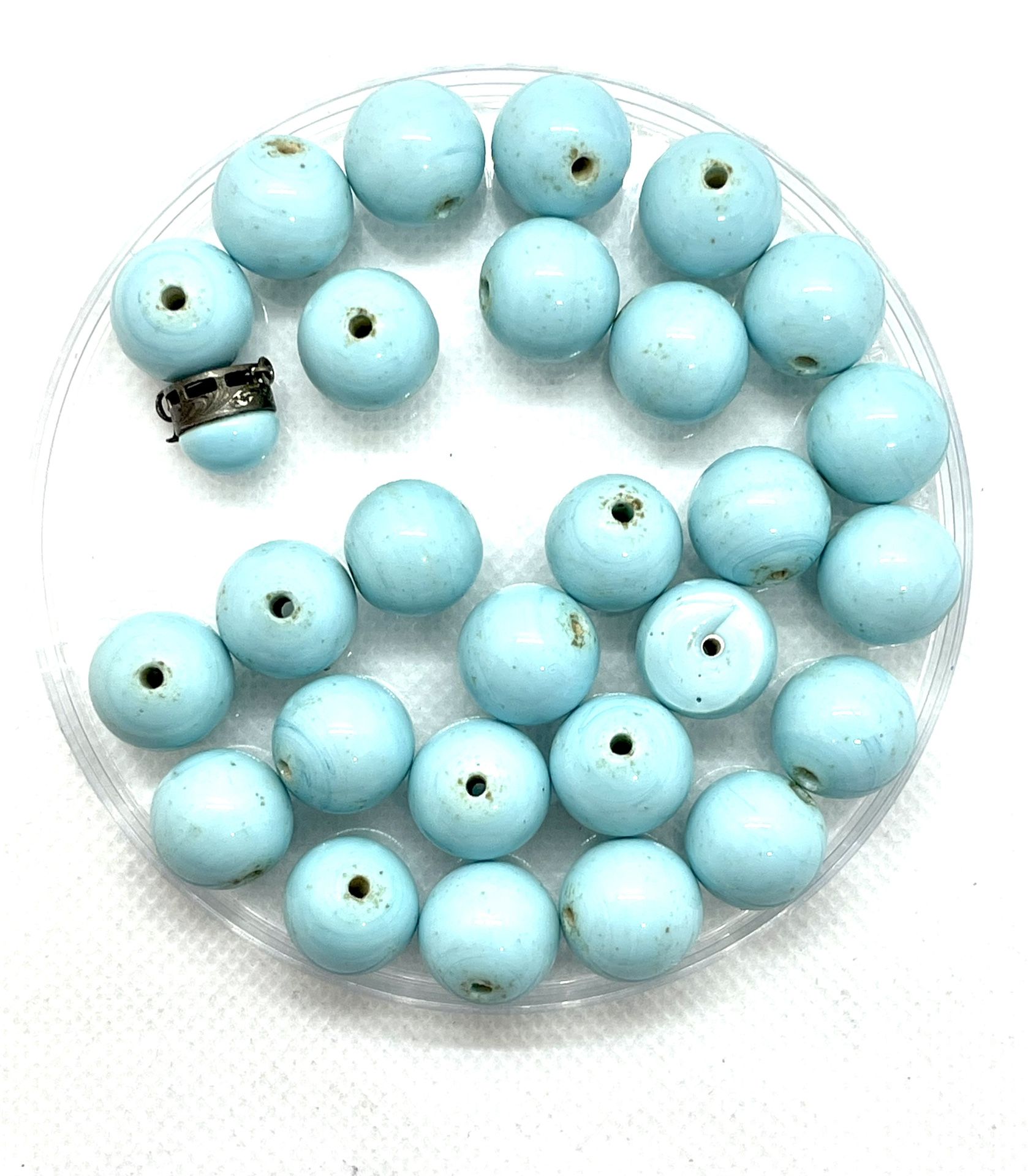 Vintage Glass Turquoise Beads