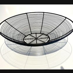 16” Iron Wire Weave Basket In Black 