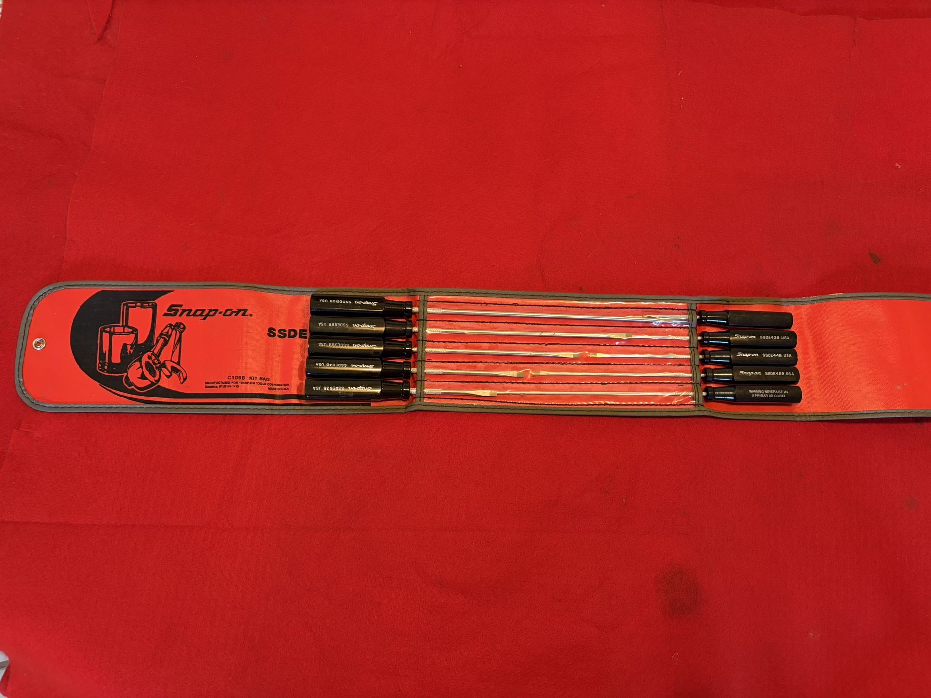 Snap On SSDE100B 10 Piece Electronic Flat Tip Screwdriver Set USA 