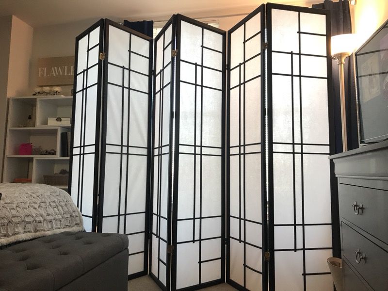 Two Handmade Wood and Rice Paper Screens - 6 Panels Each