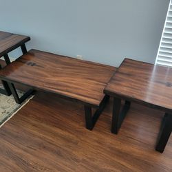 Live Edge Look Coffee And End Tables