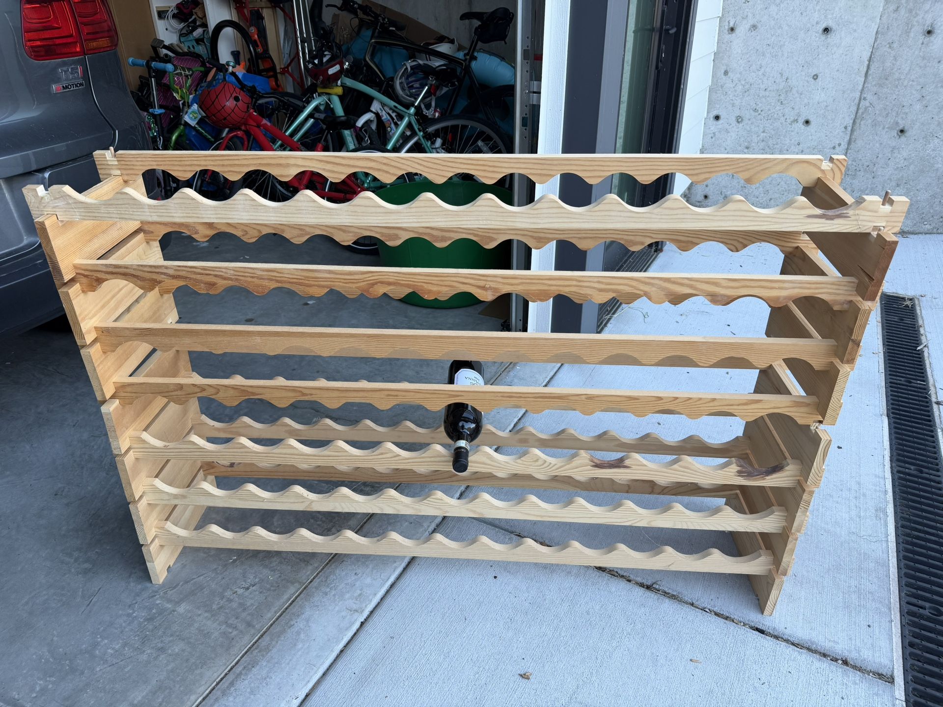 Wooden Wine Rack Over 60 Bottles