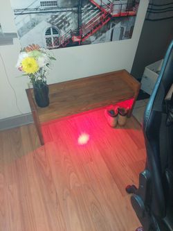 Wooden Bench With Light