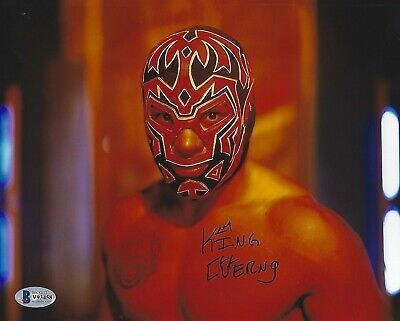 King Cuerno El Hijo De La Fantasma Santos Escobar Signed Ring Worn Mask BAS Authenticated LWO WWE NXT AAA