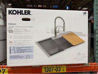 Kohler Provo 33" Dual Mount Single-bowl Workstation Kitchen Sink Kit