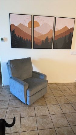 Grey 360 swivel rocking chair