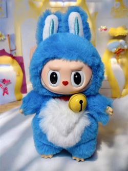 Rare Labubu x Doraemon Fan Custom Handmade Plush Doll Collectible New