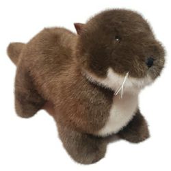 Plush realistic river otter short fur beaded eyes whiskers