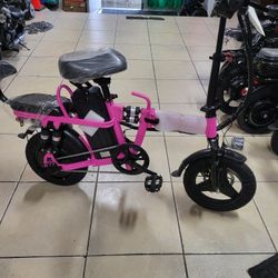 Pink Electric Bicycle 25mph Up To 40 Miles Range