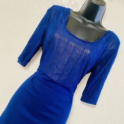 HOMEYEE, Navy Blue Bodycon Dress, Size 12