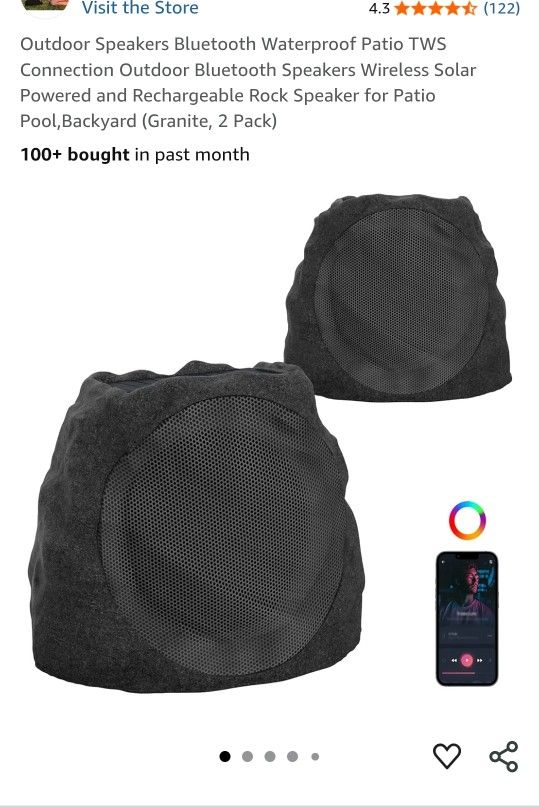 Outdoor Speakers Bluetooth Waterproof Patio 7.5 x 9.3  