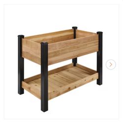 2 ft. x 4 ft. Elevated Cedar Garden Bed with Shelf-New in box
