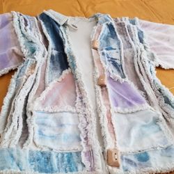 Hand Painted Cotton Denim Jacket