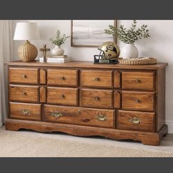 Solid Wood 9-Drawer Dresser – 60” Wide – Excellent Storage