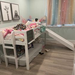 Lofted Kids Bed With Slide
