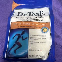 Dr. Teal's Pure Epsom Salt Soaking Solution Pre & Post Workout Sealed Bag