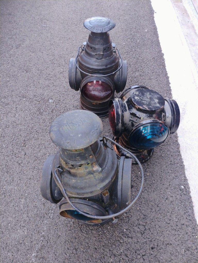Arlington New Jersey NJ Railroad Lantern Lights 3 Authentic
