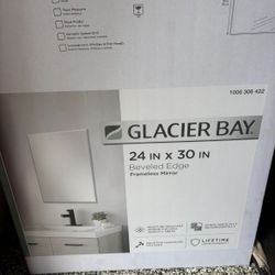 BEVELED EDGE FRAMELESS MIRROR 24”x 30”