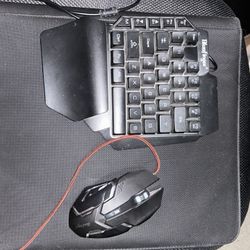 Blue Finger Half Gaming Keyboard And Mouse. 