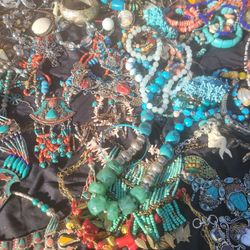 vintage jewelry for sale sterling amethyst coral Turquoise 