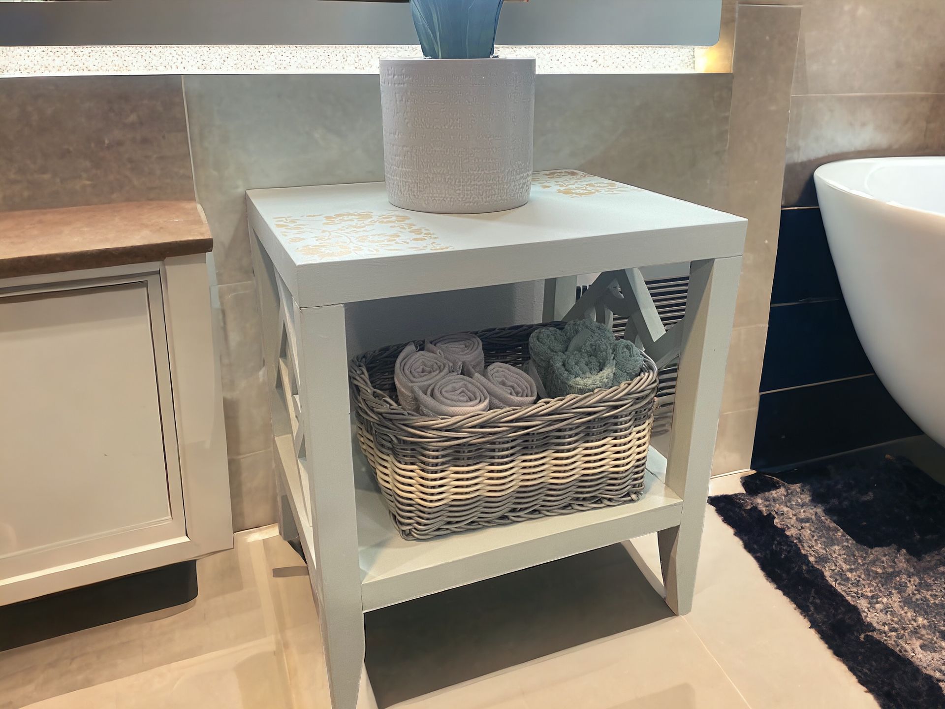 Plant Stand/ Shoe Shelf/Bathroom Towel And Washcloth Shelf 