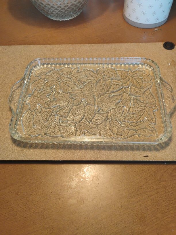 Tiara Glass Heavy Glass Serving Tray