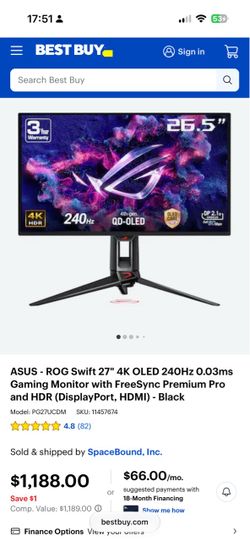Asus rog pg27ucdm oled monitor